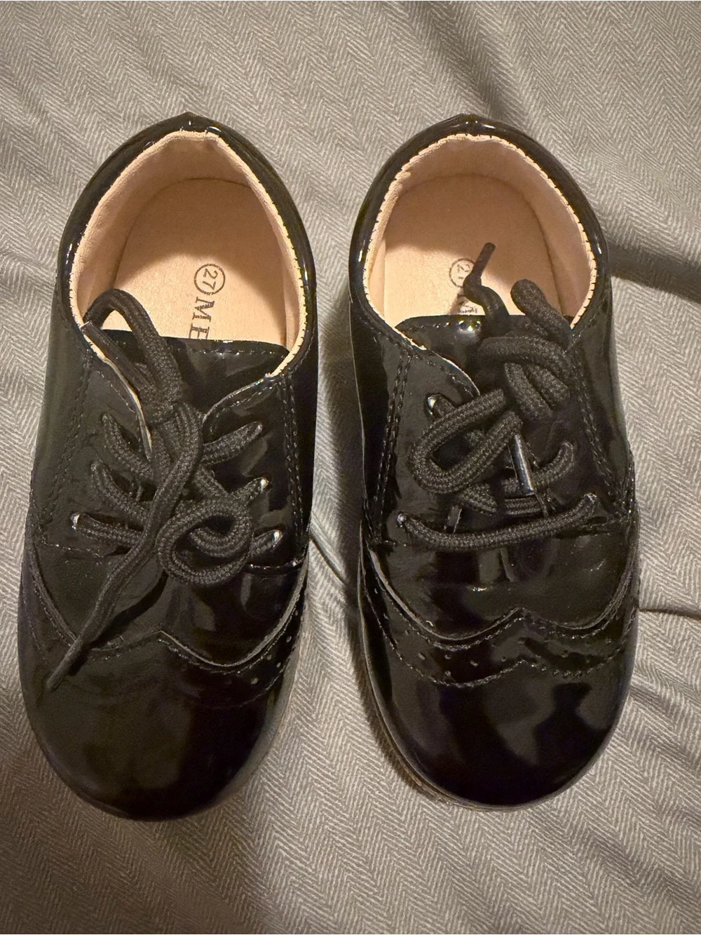 Classic Black Patent Toddler Dress Oxfords